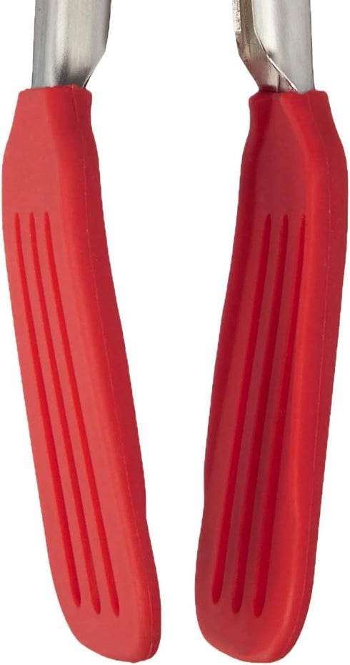 Tovolo Mini Turner, Flat Head Easy-Lock Mechanism, Non-Slip Grip Tongs for Grilling, BPA-Free Silicone Cooking Utensils