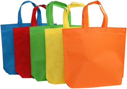 10PCS Reusable Tote Bags for Travel, Kitchen, Dining, Non-woven Fabric Grocery Bags with Handles