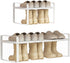 Expandable 1-Tier Metal Shoe Rack (H:10"), Adjustable Width 14.9"-23.6", Heavy-Duty Free-Standing Shoe