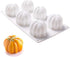 Pumpkin Silicone Mold, 6 Cavities Cupcake Baking Pan, Mousse Tray for Halloween Cake Decoration