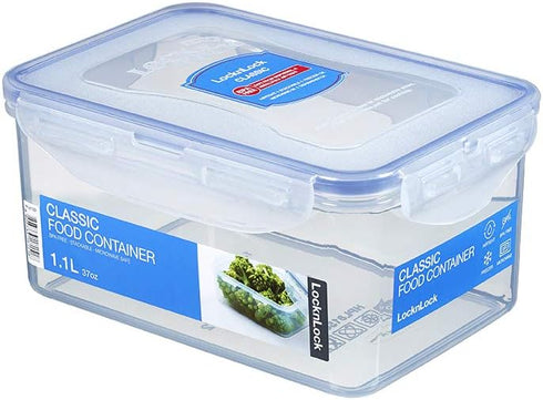 LOCK & LOCK Easy Essentials Food Storage Containers, BPA Free, Rectangle, 37 oz for Pasta, Clear