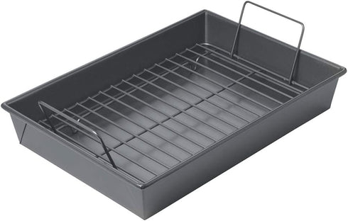 Chicago Metallic 16947 Professional Gray Roast Pan with Non-Stick Rack, 13-Inch by 9-Inch