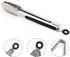 ALLTOP Metal Cooking Tongs Set of 2, Stainless Steel Food Tongs with No-slip Silicon, 9 & 12 inch, Black