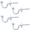 2 Pairs Curtain Hooks for Drapes - European Style White Window Curtain Holdback Hooks, Heavy Duty Wall Mounted