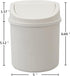 0.5 Gallon Plastic Tiny Trash Can with Swing Lid - Mini Desktop Waste Can, White