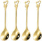 10 Pieces Stainless Steel Heart Butterfly Coffee Spoon Set, 4.7 inch Dessert Spoon for Kitchen, Cafe or Bar