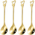 10 Pieces Stainless Steel Heart Butterfly Coffee Spoon Set, 4.7 inch Dessert Spoon for Kitchen, Cafe or Bar
