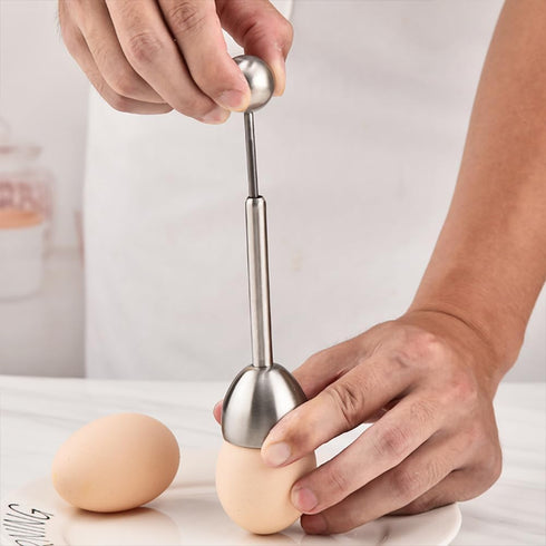 2 PACK Stainless Steel Egg Topper, Opener Cracker, Perfect Egg Opener for Soft and Hard Boiled Eggs, Eggshell Cutter