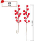 UWIOFF 20 8.3" Pcs Red Berry Stems, Holly Christmas Berries Stems for Christmas Tree Picks Decorations Crafts Holiday