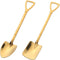 Gold Shovel Shape Spoons- 2piece Stainless Steel Spoon Long Handle Coffee Ice