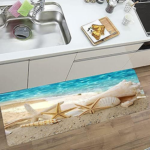 3D Non Slip Bath Rugs Sponge Foam for Bathroom,Durable Flannel Mat Bright Print rug for Living Room, Absorbent water