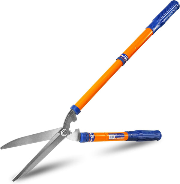 WPR1E95 Hedge Clippers with Adjustable Length Handle and Wavy SK-5 Steel Blade for Pruning Bushes and Borders