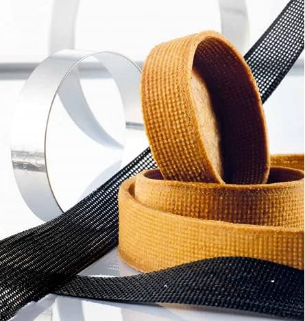 Silicone Tart Ring Mesh Liner Perforated Non Stick Mesh Tart Strips Fit for Round or Square Mousse 2-Pack 1-1/4" x 29.5“ by Firsmat