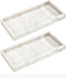 DNC 2PC 7.9" Silicone Bathroom Tray for Countertop, Kitchen Sink Soap Holder and Toilet Tank Desk Organizer (Marble