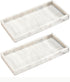 DNC 2PC 7.9" Silicone Bathroom Tray for Countertop, Kitchen Sink Soap Holder and Toilet Tank Desk Organizer (Marble