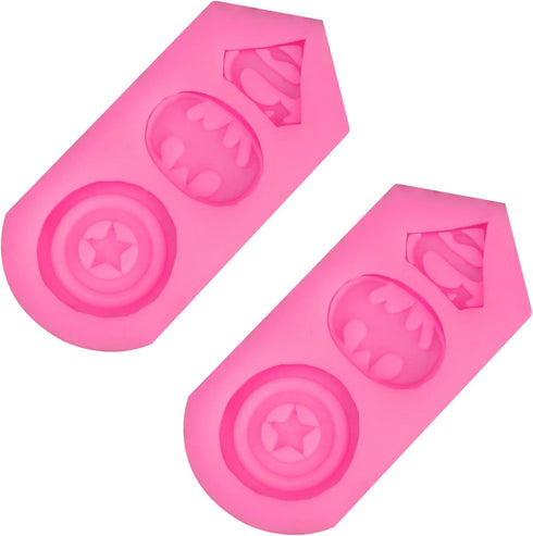 2 Pieces Superhero Silicone Mold, Cookie Fondant Molds, Candy Chocolate Fondant Molds.
