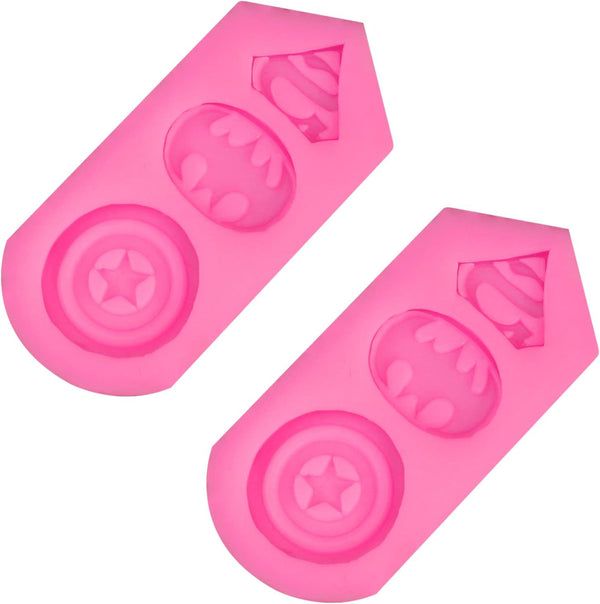 2 Pieces Superhero Silicone Mold, Cookie Fondant Molds, Candy Chocolate Fondant Molds.