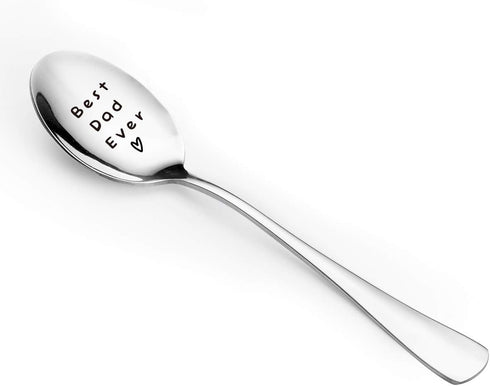 Best Dad Ever Spoon - Funny Dad Spoon Engraved Stainless Steel for Men Father - Tea Spoon Coffee Spoon - Dad Gift from Daughter Son Wife - Perfect Father's Day/Birthday/Christmas Gifts