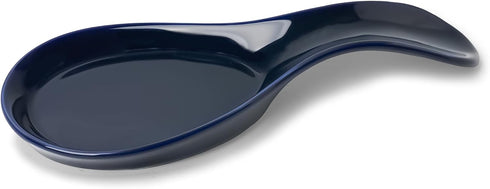 GDCZ Porcelain Spoon Rest, Large Utensil Holder for Kitchen Counter, Navy