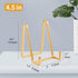 Plate Holder Easel Display Stand, 4.5 Inch Metal Plate Stands for Display, Gold Iron Easels, 4 Pack
