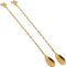 AnSaw 12-Inch Leaf Handle Bar Spoon, 2-Pieces Long Handle Cocktail Mixing Stirrers in Stainless Steel (Gold)