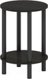 2-Tier Furinno Turn-N-Tube Side Table, Round End Table, Toolless Assembly Night Stand, Bedside Table with Open Shelf