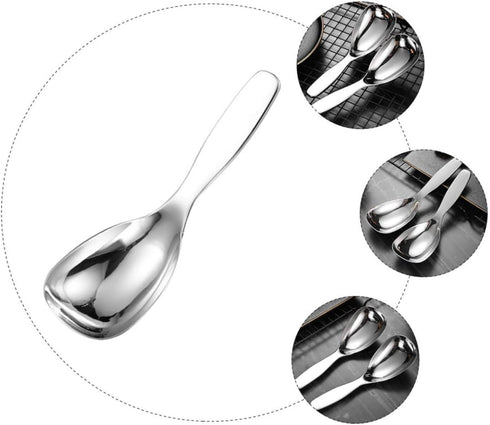 Serving Spoon, Metal Appetizer Spoons, Stainless Steel Serving Utensils, Non Stick Rice Scooper for Food Service