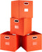 Robuy Set of 4 Foldable Cube Storage Bins, Fabric Storage Boxes with Dual Metal Handles for Organizing Clothes, Toys,