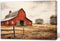 QIXIANG Old Barn Picture Wall Decor - Red Barn Canvas Print Rustic Scenery for Farmhouse Bathroom Decor