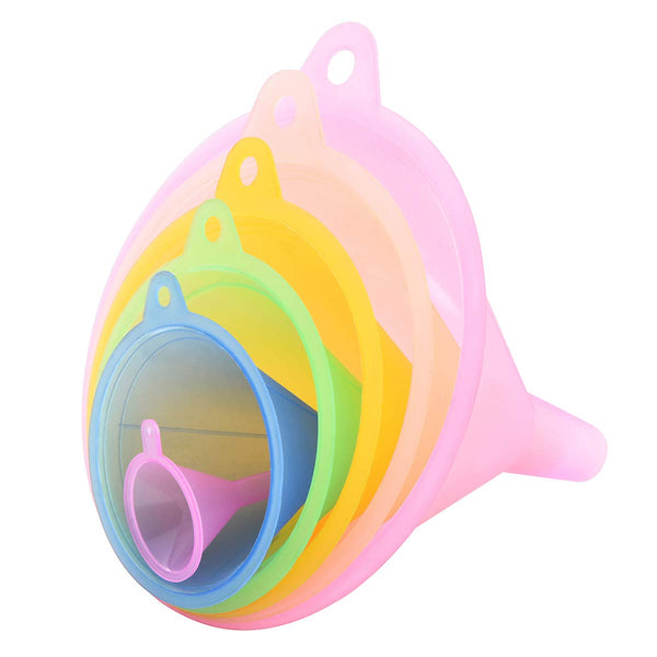Delove All Purpose Plastic Funnel Set of 6, Funnels for Kitchen Use, Mini/Small/Large, Food Grade and BPA Free