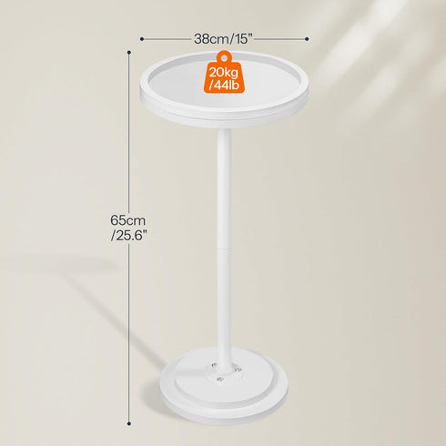 WW168BZ01 HOOBRO Small Round Side Table, Drink Table, Coffee Martini Table with Pedestal Accent for Small Spaces