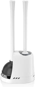 Toilet Plunger and Brush Set - Heavy Duty Silicone Bowl Brush and Plunger Combo with Ventilated Holder, White