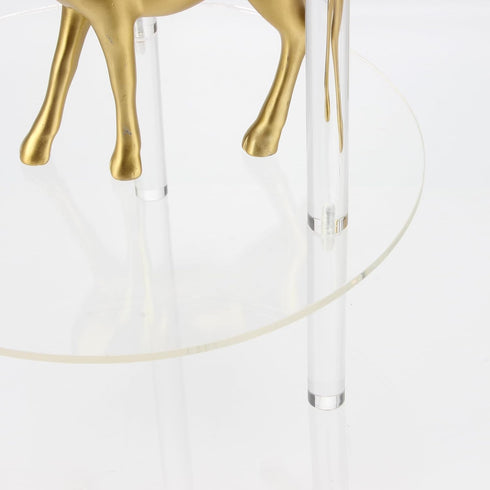 YINSHCO 2 12" Acrylic Detachable End Table, Round Acrylic Coffee Table, Tier Multifuntional Clear Nightstand End Table