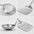 Stainless Steel Kitchen Utensil Set, 4 Pcs Cooking Cookware Set with Heat Resistant Wooden Hand