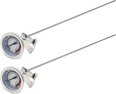 Efeng 15” Long Cooking Thermometer for Oil or Candy (2 Pack) with Pot Clip, Instant Read Dial