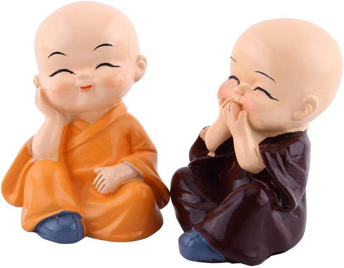 Hztyyier 4Pcs Monks Figurine, Cute Kongfu Monks Car Interior Display Decoration, Dashboard Ornament Home Decor