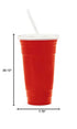 G.E.T. SC-32-SET-R Red 32 oz. Reusable Plastic Tumbler Set, 1 Count