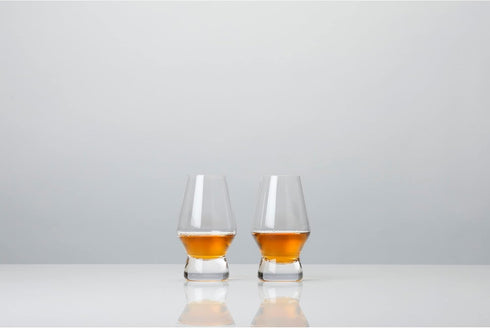 Viski Footed Crystal Scotch Glasses, Set of 2, Premium Liquor Drinking Glass, 8 oz Whiskey Bourbon Gift Set