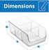 Set Of 4 Food Storage Organizer Bins - Divided 3 Compartment Kitchen Pantry Fridge Organizers for Food Packets, Seasoning, Spices, Sauce Packets, Pouches, Snacks - Clear Plastic Storage Rack