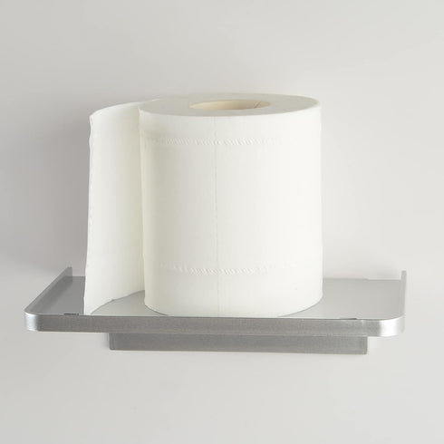 Acrylic Floating Wall Shelves - Small Stick-on Phone Shelf Holder for Bathroom, Kitchen, Bedroom, Office - White