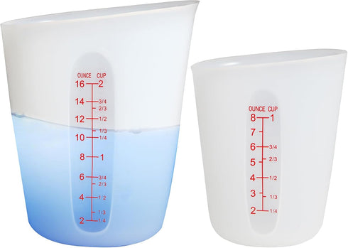 Silicone Measuring Cups (2 Cup + 1 Cup) for Epoxy Resin, Butter, Chocolate, 500/250 ML by ZUYEE