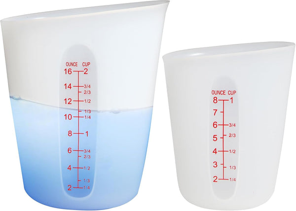 Silicone Measuring Cups (2 Cup + 1 Cup) for Epoxy Resin, Butter, Chocolate, 500/250 ML by ZUYEE