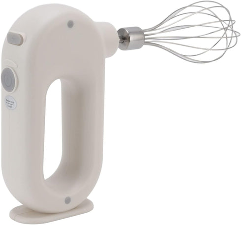 Wynboop Electric Hand Mixer, Mini Household Cordless Frother, Automatic Eggbeater, Double Stick Beer Foam Maker, White,