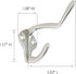 Design House 181958 5-Pack Double Hat and Coat Hook, 3" Satin Nickel
