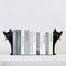 HENART 2 Sets Peeping Cat Bookends,Metal Cat Book Ends for Heavy Books for