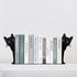 HENART 2 Sets Peeping Cat Bookends,Metal Cat Book Ends for Heavy Books for