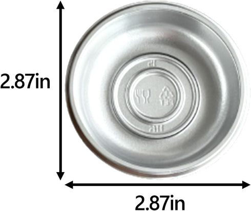 100 Pcs Plastic Disposable Sauce Dishes, Dipping Soy Sauce Seasoning Plate Bowls, Mini Condiment Appetizer Tray for Sushi Soy Mustard Vinegar Ketchup BBQ, Silver Circular by Xanadued