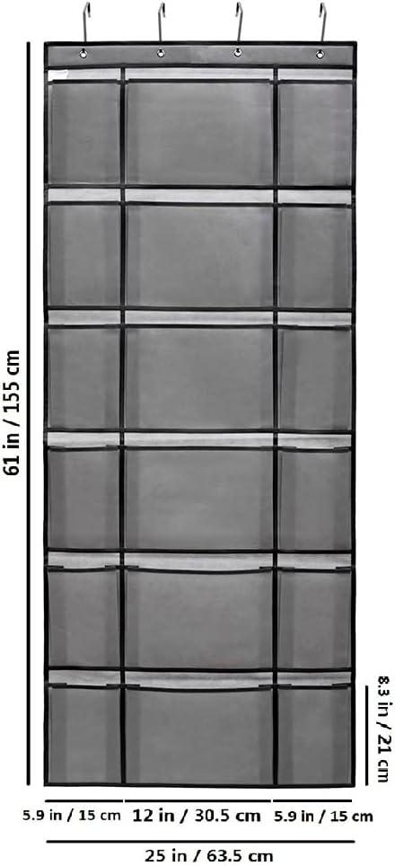 6 12 Over The Door Hanging Shoe Rack Organizer with Extra Large and Large Fabric Pockets Shoe Holder for Home Storage