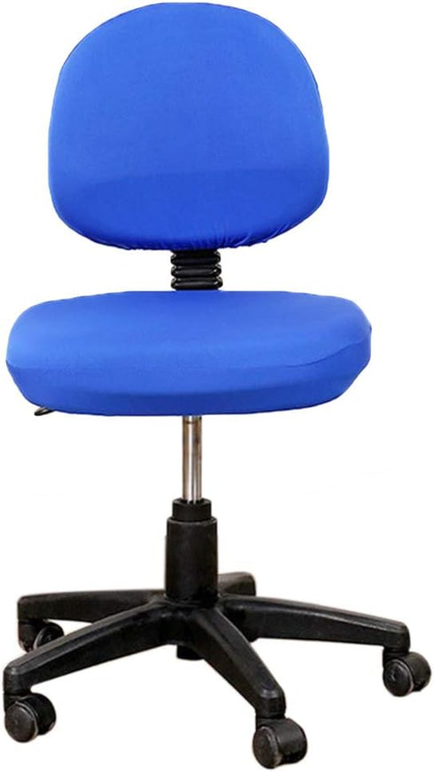 Fdit 2 Pcs Chair Slipcover, Universal Computer Office Chair Backrest Cover Protective Stretchable Slipcover (Blue)