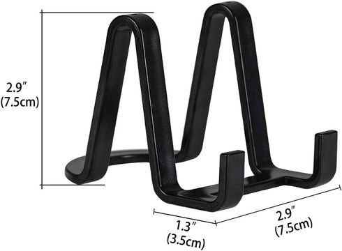 Plate Stands for Display - Plastic Easel Stand Plate Holder Display Stand Picture Frame Stand for Pictures | Photo|Decorative Plate |Dish | Tabletop Art - 3 inch-Black